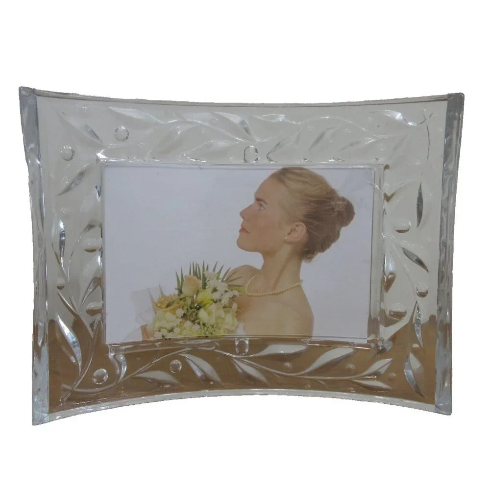 Cristal D’Arques France 24% Genuine Lead Crystal Frame Holds 4x6 Picture 2 Views
